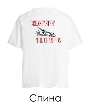Футболка оверсайз Breakfast Of Champion (Спина) (для нього)