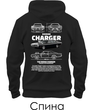 Толстовка-худи DODGE CHARGER Sketch (Спина)