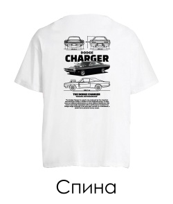 Футболка оверсайз DODGE CHARGER Sketch (Спина)