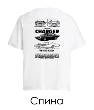 Футболка оверсайз DODGE CHARGER Sketch (Спина)
