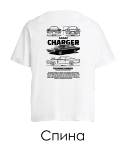 Футболка оверсайз DODGE CHARGER Sketch (Спина)