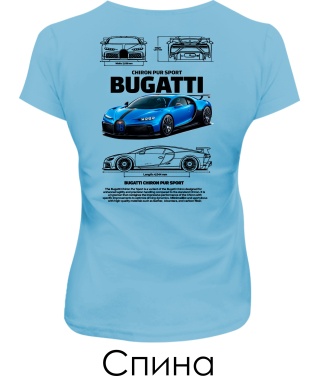 Жіноча футболка BUGATTI CHIRON Sketch (Спина)
