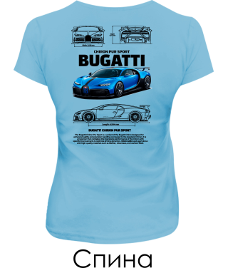 Жіноча футболка BUGATTI CHIRON Sketch (Спина)