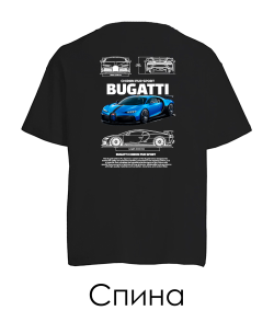 Футболка оверсайз BUGATTI CHIRON Sketch (Спина)