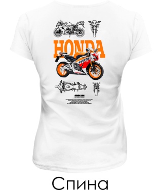 Жіноча футболка HONDA CBR Sketch (Спина)
