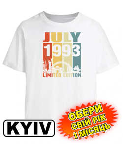 Футболка оверсайз (біла) KYIV LIMITED EDITION [обери свій місяць та рік]