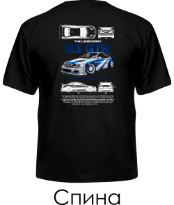 Мужская Футболка BMW M3 GTR Sketch (Спина)