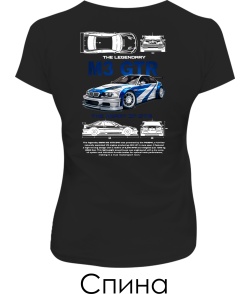 Женская футболка BMW M3 GTR Sketch (Спина)