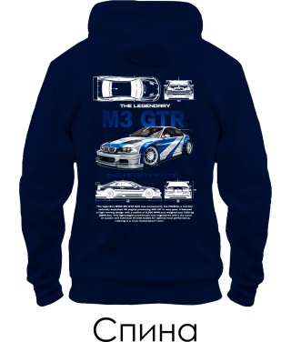 Толстовка-худи BMW M3 GTR Sketch (Спина)