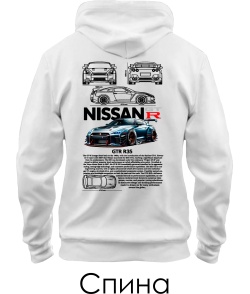 Толстовка-худи NISSAN GTR Sketch (Спина)