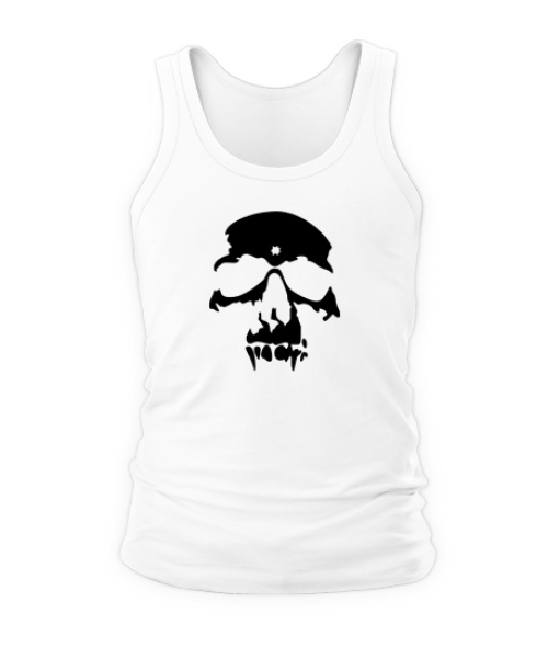 Мужская Майка (Белый L) Череп Вариант №3