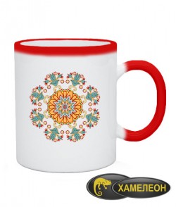 Чашка хамелеон Український орнамент №2