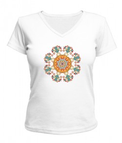 Жіноча футболка з V-подібним вирізом Український орнамент №2