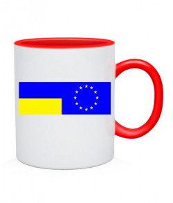 Чашка Прапор України та Євросоюзу Варіант №3