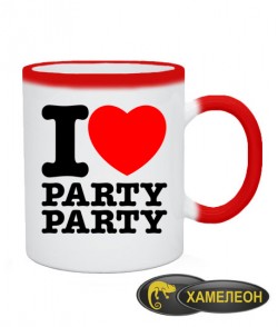 Чашка хамелеон I love party