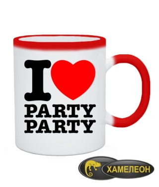 Чашка хамелеон I love party