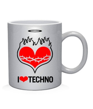 Чашка арт I love techno