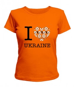 Жіноча футболка I love Ukraine-Вишиванка