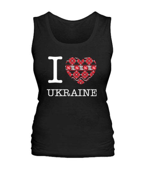 Жіноча майка I love Ukraine-Вишиванка