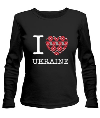 Жіночий лонгслів I love Ukraine-Вишиванка