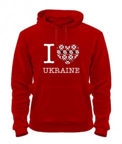 Толстовка-худи I love Ukraine-Вышиванка