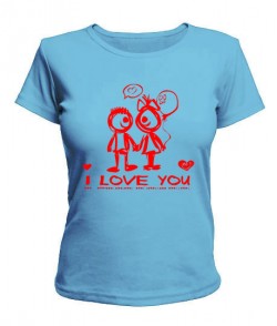 Женская футболка I love you - Valentinka