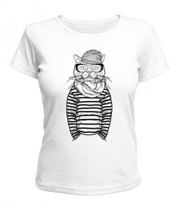 Жіноча футболка Кіт-хіпстер