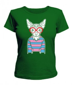 Жіноча футболка Кіт-хіпстер №8