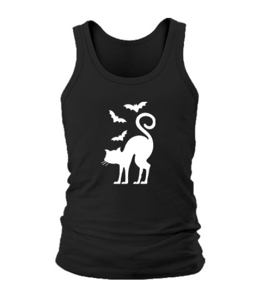 Мужская Майка Кот и летучие мыши