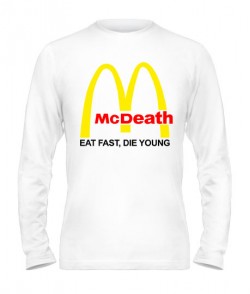 Чоловічий лонгслів McDeath-EAT FAST,DIE YOUNG