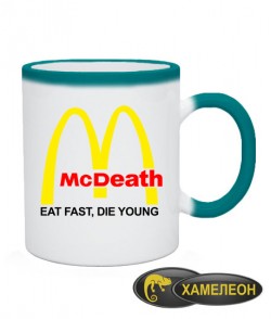 Чашка McDeath-EAT FAST, DIE YOUNG