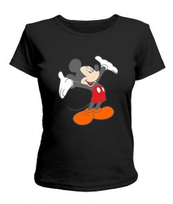 Женская футболка (черная S) Микки Маус №3