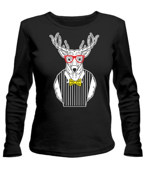 Жіночий лонгслів Олень-хіпстер №3