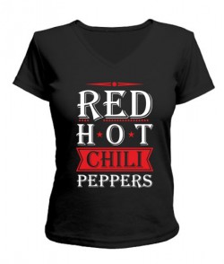 Женская футболка с V-образным вырезом Red Hot Chili Peppers Вариант №3