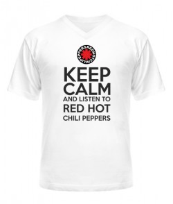 Мужская Футболка с V-образным вырезом Red Hot Chili Peppers Вариант №4