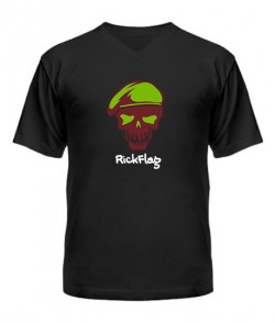 Чоловіча футболка з V-подібним вирізом Suicide Squad RickFlag