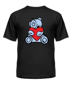 Чоловіча футболка (Чорний XXL) Закоханий ведмедик