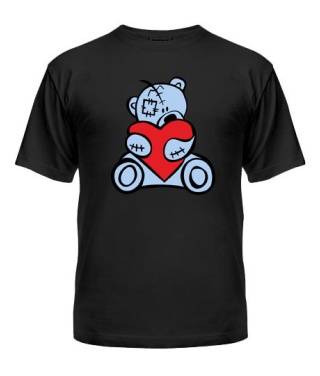 Чоловіча футболка (Чорний XXL) Закоханий ведмедик