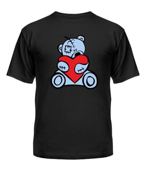 Чоловіча футболка (Чорний XXL) Закоханий ведмедик