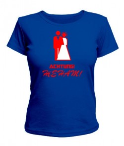 Женская футболка Ахтунг!Женат