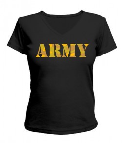 Женская футболка с V-образным вырезом ARMY