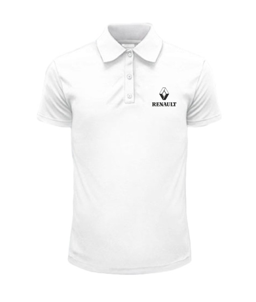 Чоловіче поло преміум "Оксамит" (Білий S) RENAULT (А6)