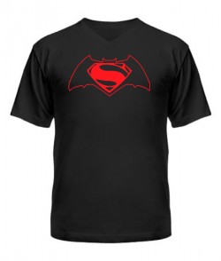 Чоловіча футболка з V-подібним вирізом Бетмен-супермен №2