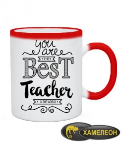 Чашка хамелеон Самый лучший учитель Вариант 3