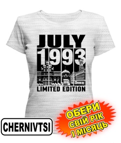 Жіноча Футболка (сірий меланж) CHERNIVTSI LIMITED EDITION [обери свій місяць і рік]