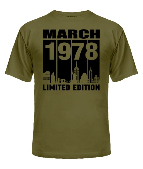 Мужская Футболка (army black M ) LIMITED EDITION BLACK [MARCH 1978]