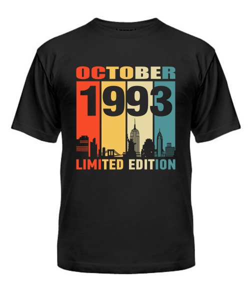 Чоловіча Футболка (Чорний XXL) LIMITED EDITION  [OCTOBER 1993]