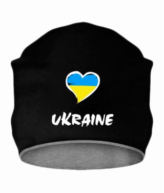 Шапка Сердце (Черная М) Ukraine