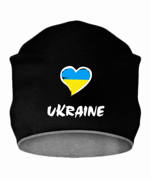 Шапка Сердце (Черная М) Ukraine