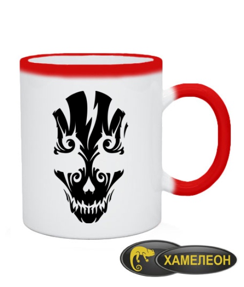 Чашка хамелеон Череп №14